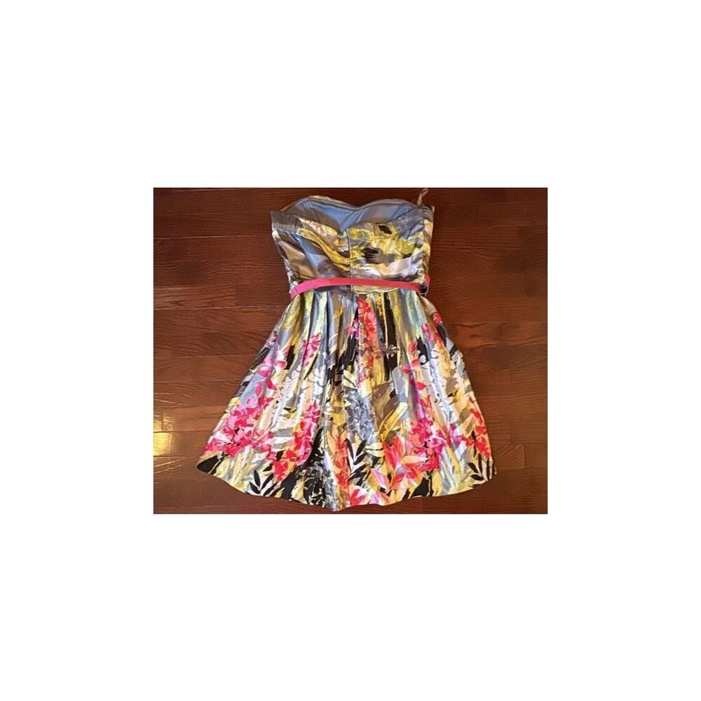 Speechless Floral Strapless Party Dress Size 13 Colorful Mini Dress - Picture 4 of 7